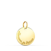 Pendentif ou jeton "Déclaration" en or jaune 18 carats avec l'inscription "Maman je t'aime", finition polie mat - Maison Gabriel