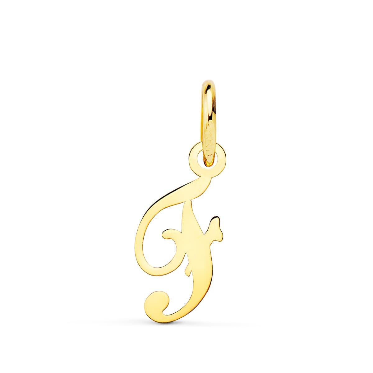 Pendentif ou jeton "Emprunte", lettre (initiale) calligraphiée en or jaune 18 carats - Maison Gabriel