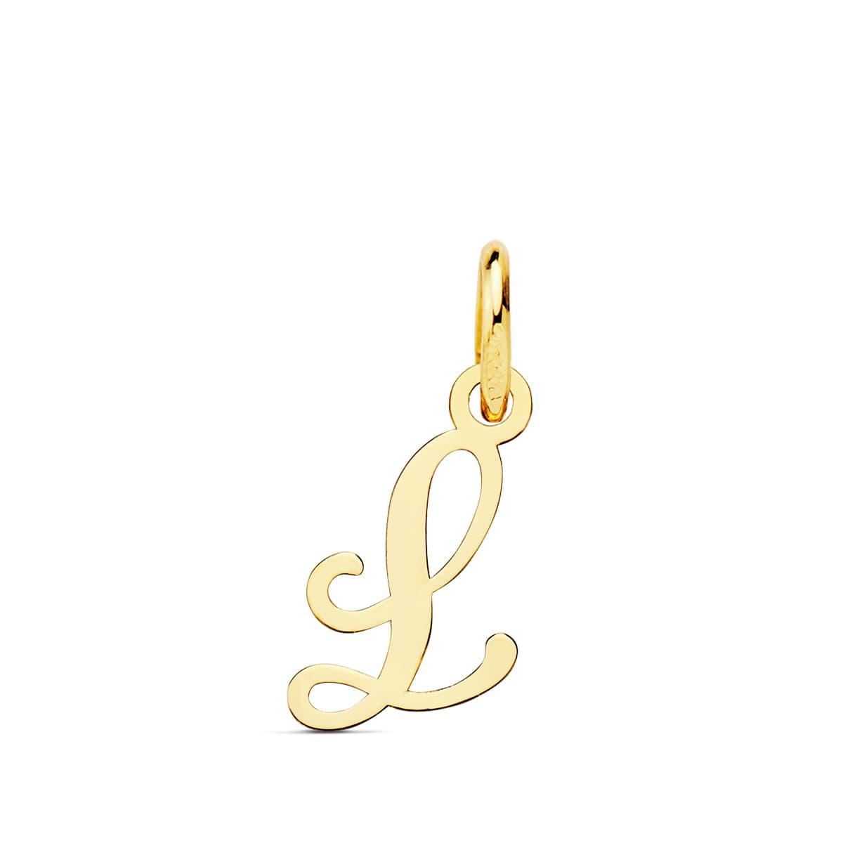 Pendentif ou jeton "Emprunte", lettre (initiale) calligraphiée en or jaune 18 carats - Maison Gabriel