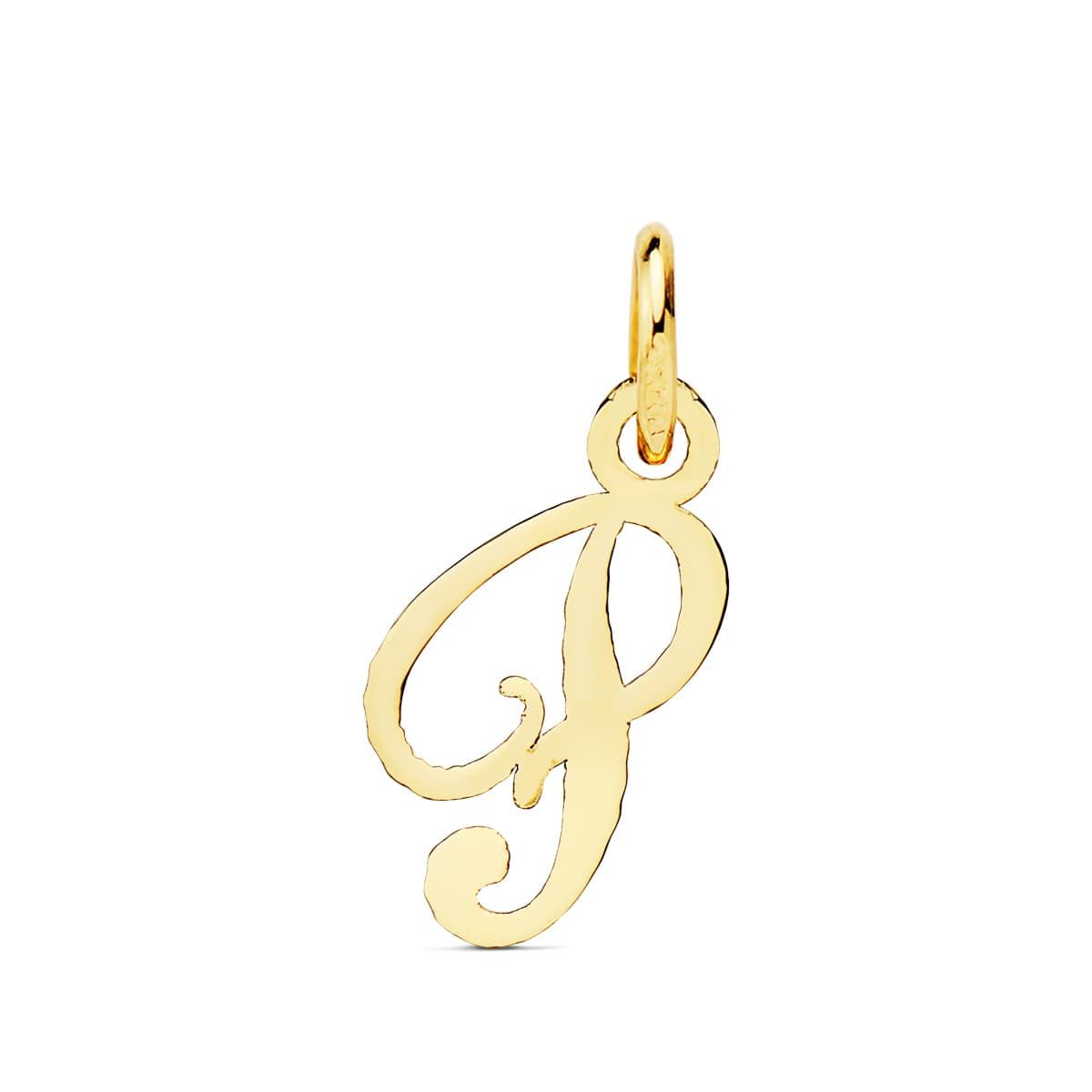 Pendentif ou jeton "Emprunte", lettre (initiale) calligraphiée en or jaune 18 carats - Maison Gabriel