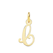 Pendentif ou jeton "Emprunte", lettre (initiale) calligraphiée en or jaune 18 carats - Maison Gabriel