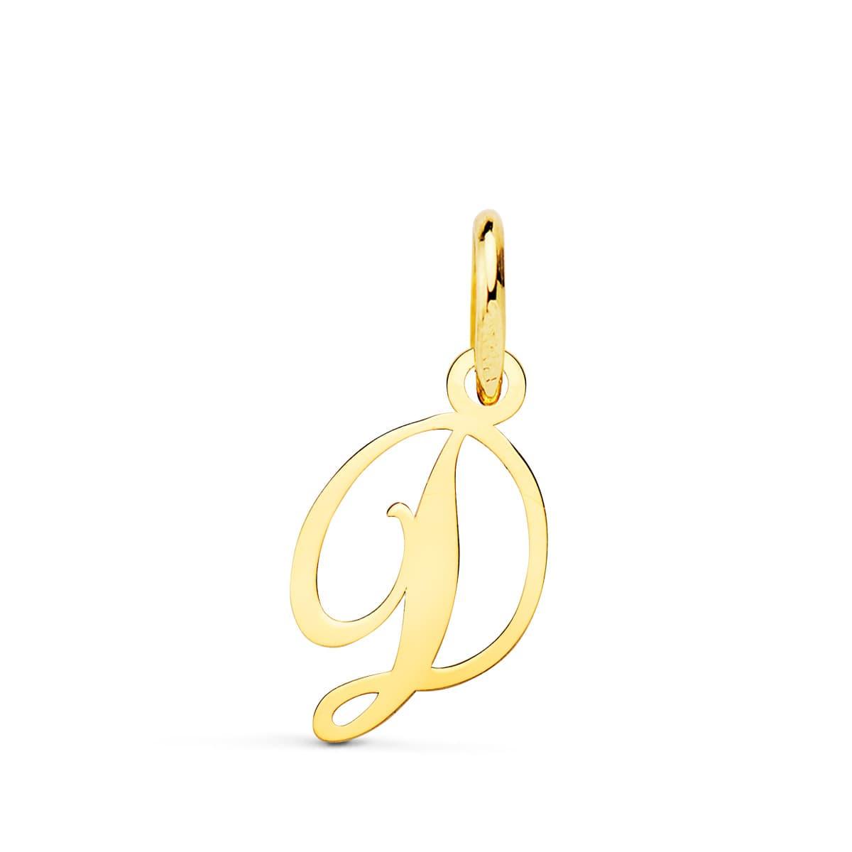 Pendentif ou jeton "Emprunte", lettre (initiale) calligraphiée en or jaune 18 carats - Maison Gabriel