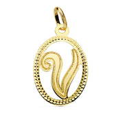 Pendentif ou jeton "Emprunte", lettre stylisée en or jaune 18 carats - Maison Gabriel