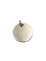 Pendentif ou jeton rond "Ulysse" en argent 925 rhodié, finition polie brillante - Maison Gabriel