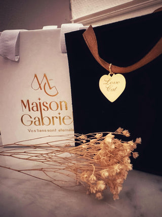 Pendentif ou jeton "Tendre cœur" en or jaune 18 carats, finition polie brillante - Maison Gabriel