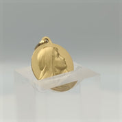 Médaille "Vierge de l'Ecoute" en or jaune 18 carats