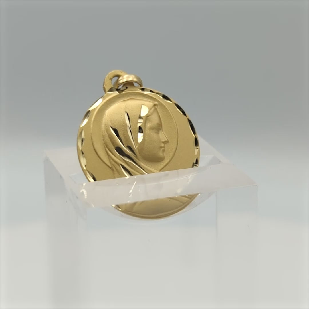Médaille "Vierge de la Garde" en or jaune 18 carats