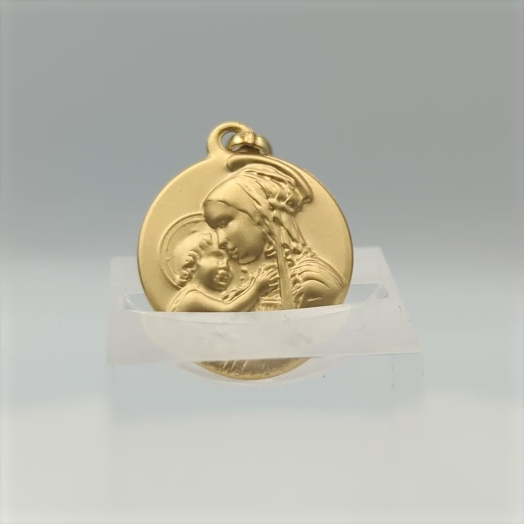 Médaille "Vierge de tendresse" en or jaune 18 carats